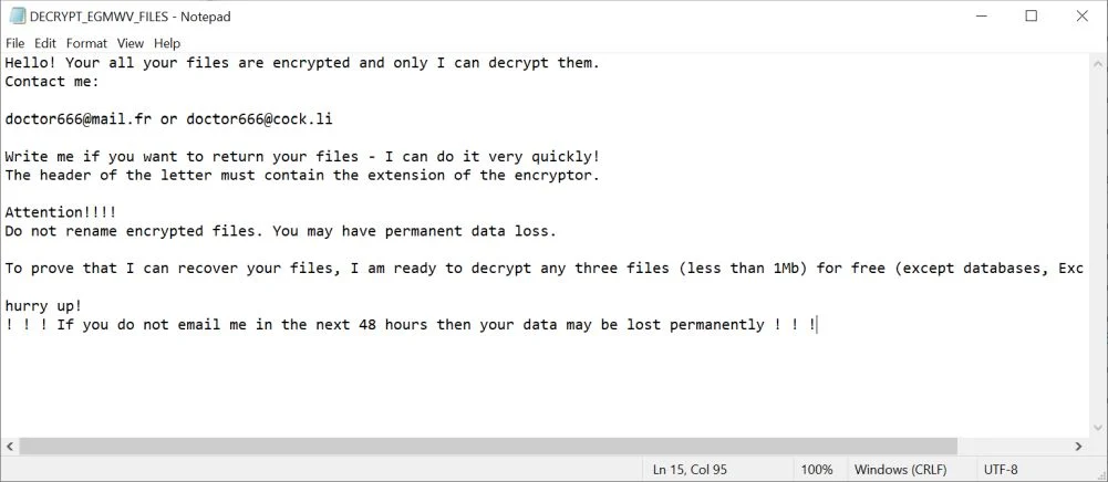 How to remove EGMWV ransomware (Virus Removal Guide) 1 Image: EGMWV ransomware