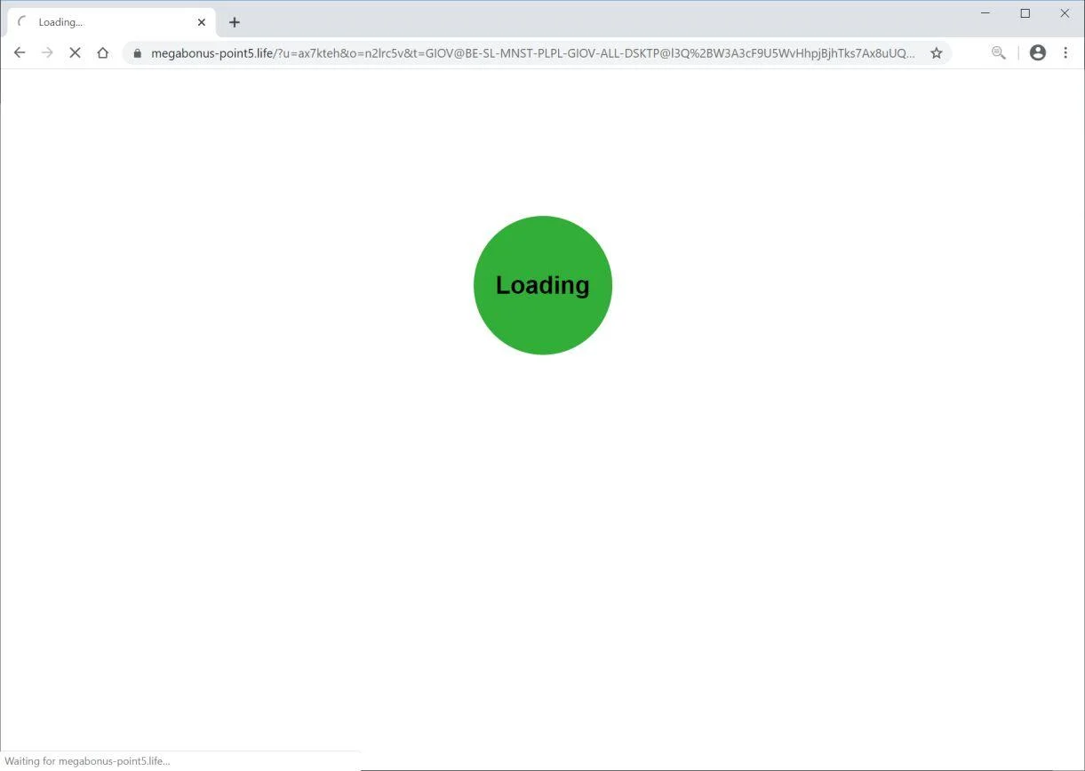 How to remove Megabonus-point5.life redirect (Virus Removal Guide) 1 Image: Chrome browser is redirected to Megabonus-point5.life