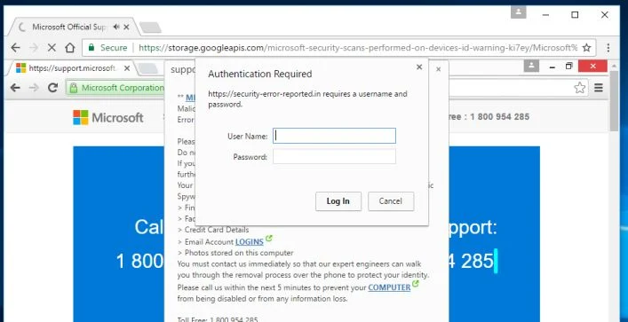 security-error-reported.in virus