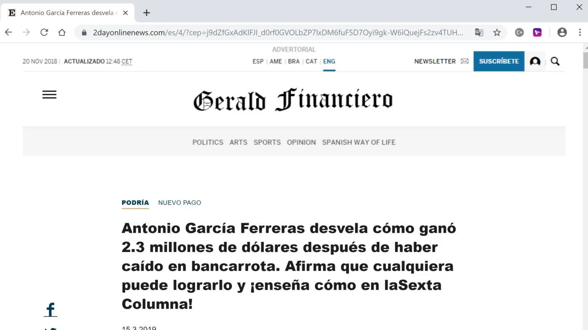 How to remove 2dayonlinenews.com redirect (Virus Removal Guide) 1 Image: Chrome browser is redirected to the 2dayonlinenews.com