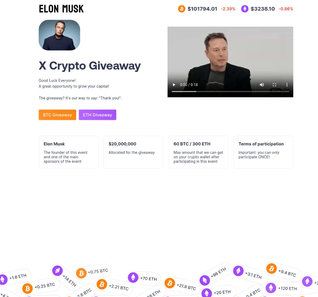 Elon Musk “X Crypto Giveaway” Scam: What You Need to Know 1 muskgreat.com scam