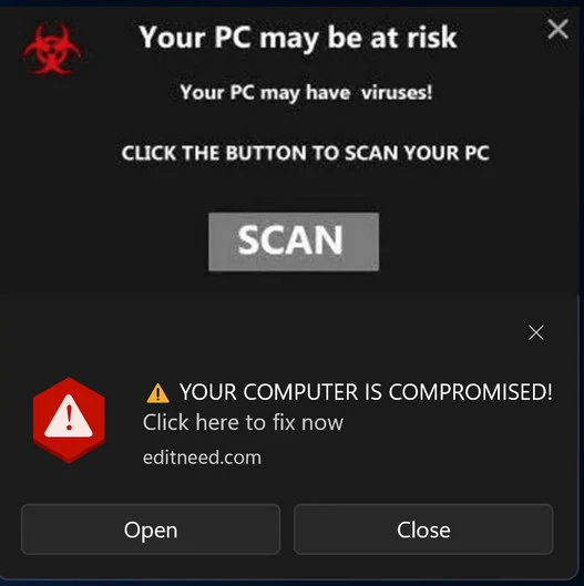 Image: Your PC May Be At Risk Fake Alerts