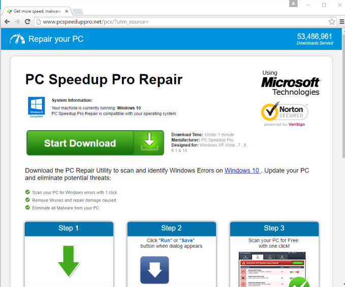 pcspeeduppro.net redirect