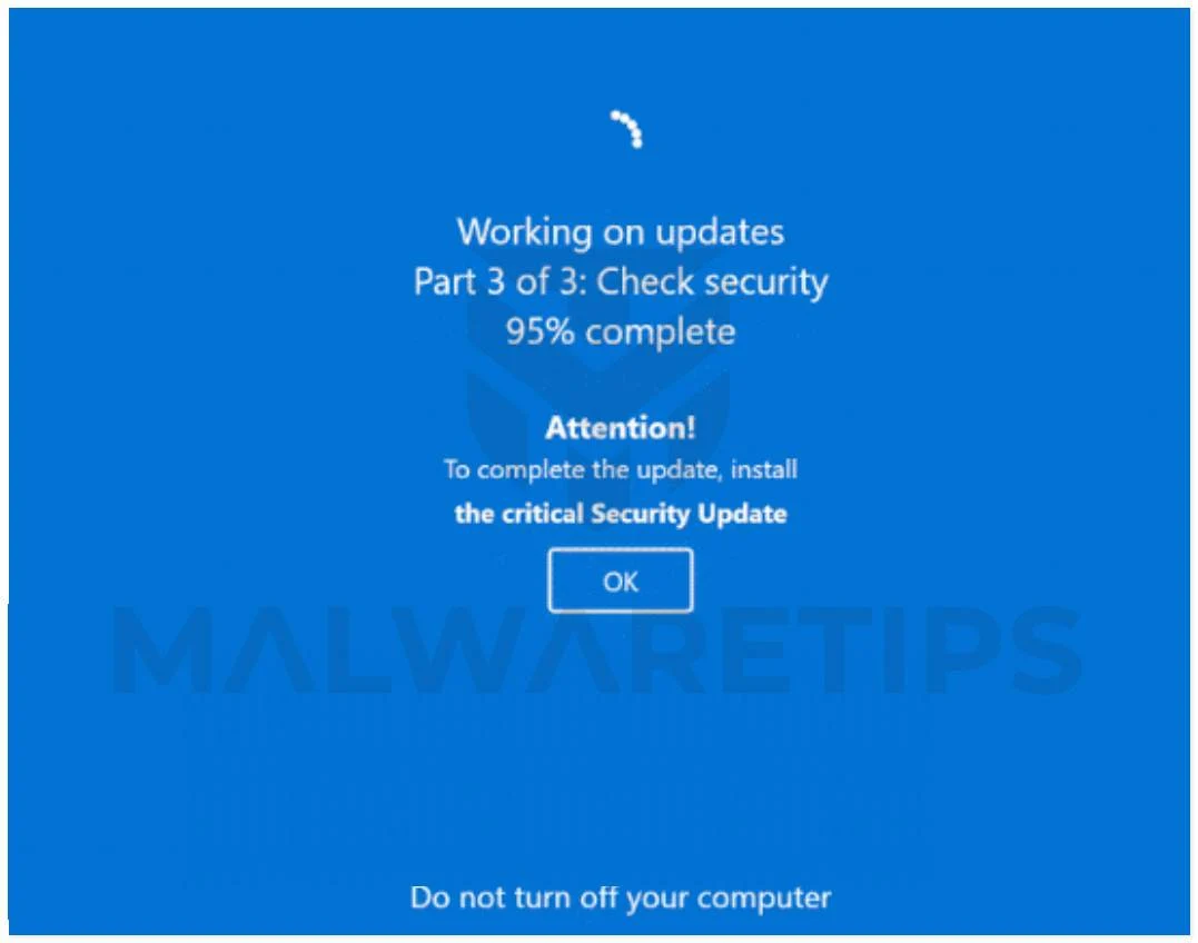 Image: To Complete The Update, Install The Critical Security Update Scam