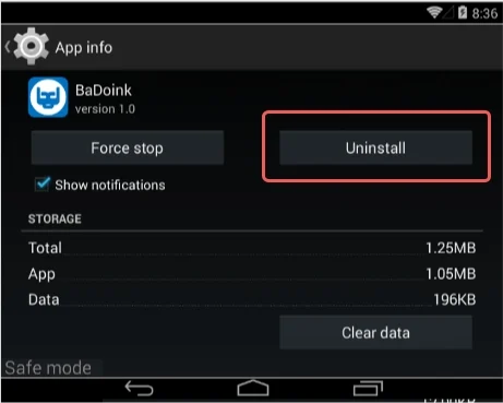 [Image: Touch the app you’d like to uninstall]