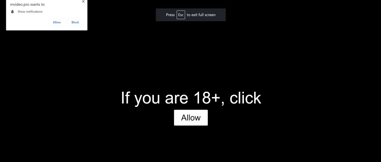 Image: Chrome browser is redirected to Mvideo.pro