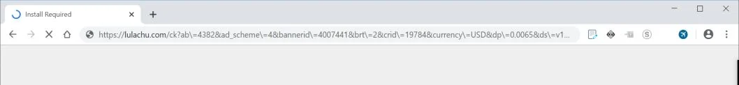 Image: Chrome browser is redirected to Lulachu.com