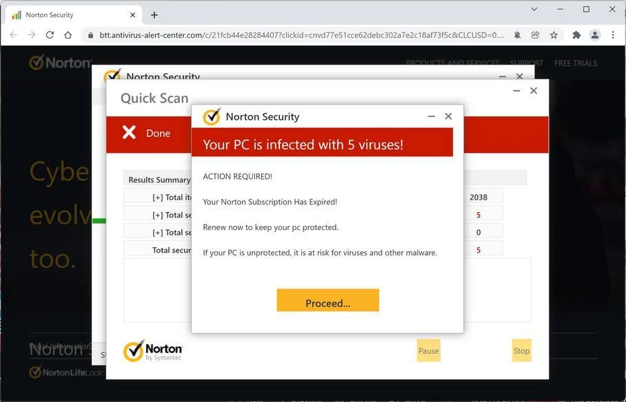 Remove Antivirus-alert-center.com Pop-up Ads (Virus Removal Guide) 1 Image: Antivirus-alert-center.com scam