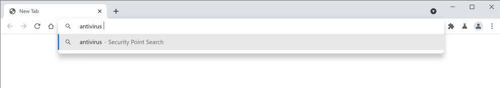 Image: Google Chrome is redirected to the Security Point Search