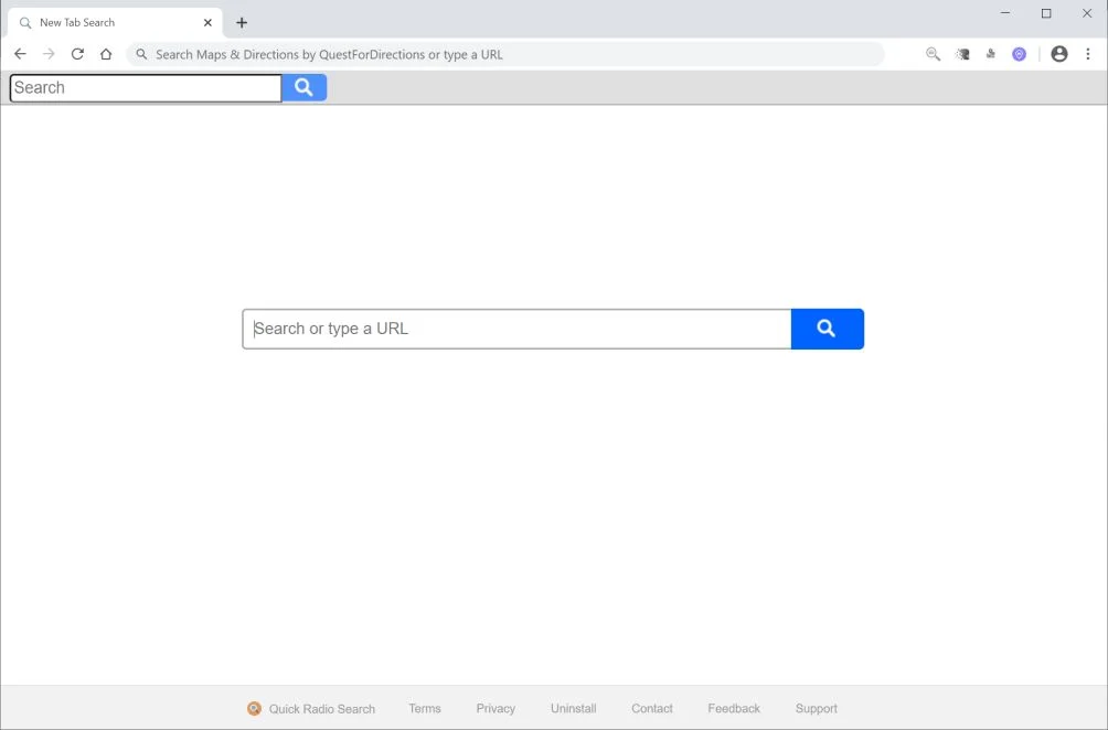 Remove Quick Radio Search browser hijacker (Virus Removal Guide) 1 Image: Chrome browser is redirected to Quick Radio Search