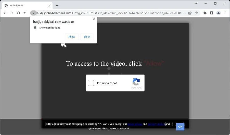 How to Remove Jooblyball.com Pop-up Ads (Virus Removal Guide) 1 Image: Chrome browser is redirected to Jooblyball.com