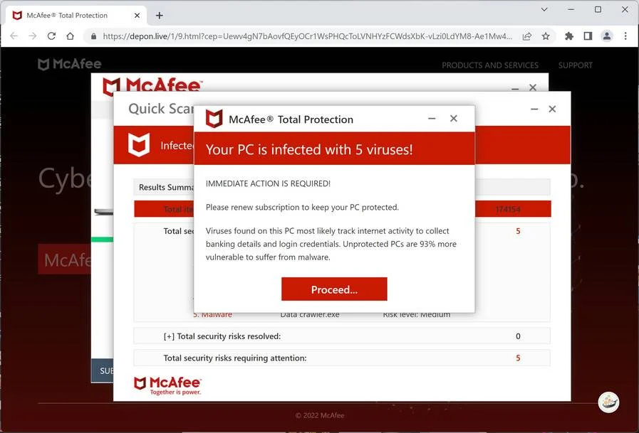 How To Remove Depon.live Ads (Virus Removal Guide) 1 Image: Depon.live Fake Alert