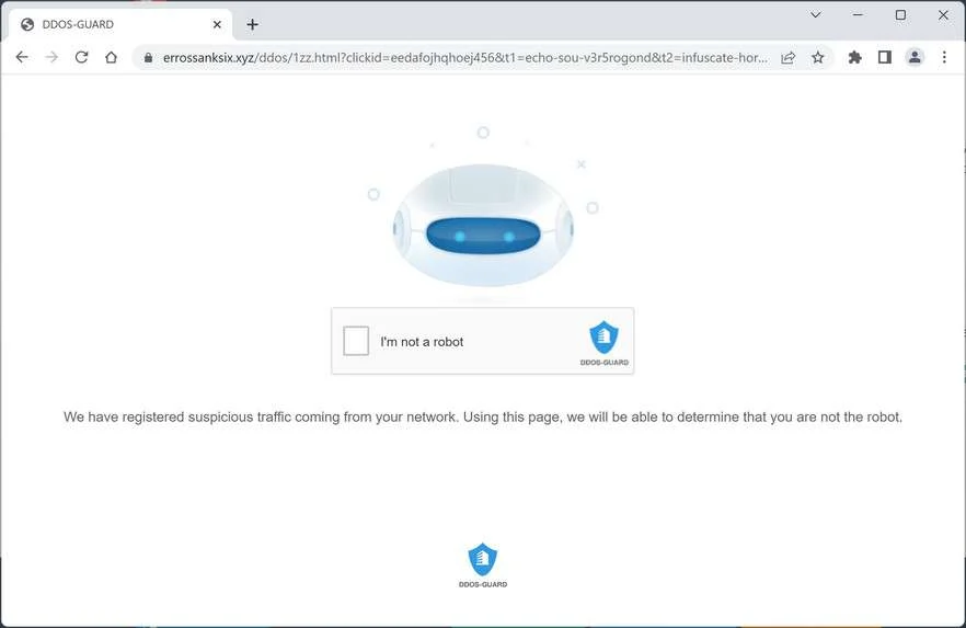 Image: Chrome browser is redirected to the Errossanksix.xyz site