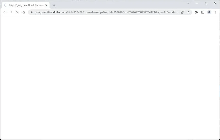 Image: Goog.nemilliondollar.com browser redirect