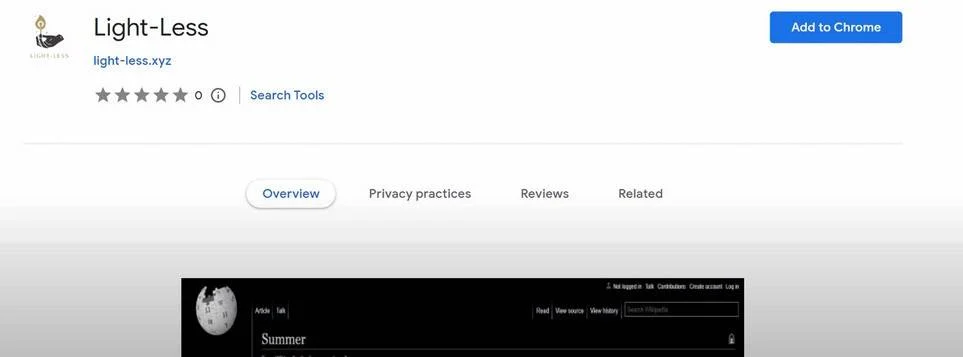 Remove Light-Less Browser Extension (Virus Removal Guide) 1 Image: Light-Less Chrome extension