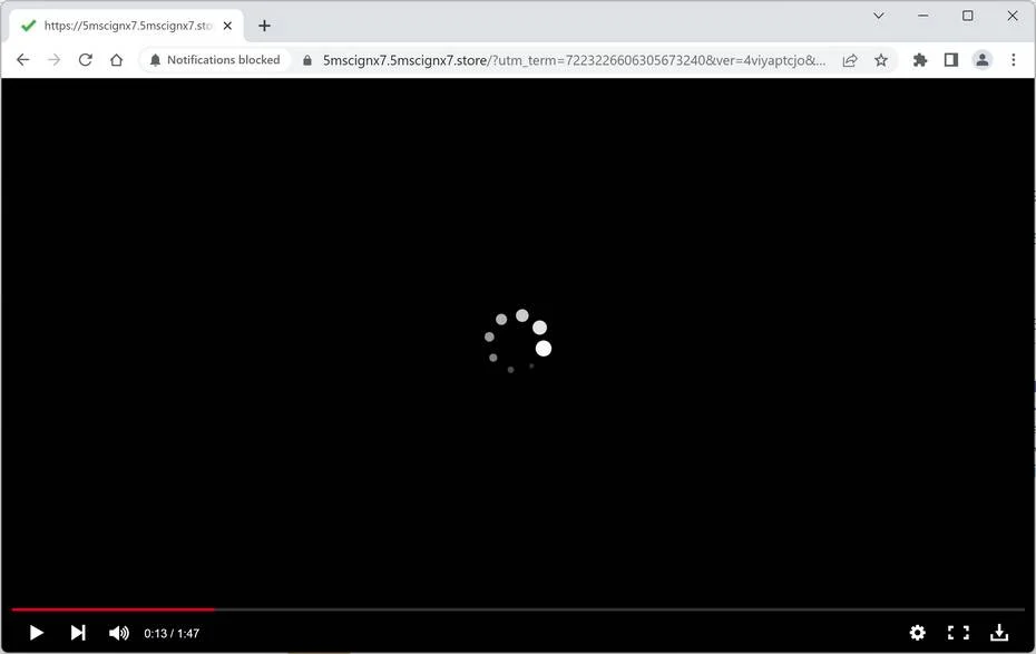 Image: Chrome browser is redirected to 5mscignx7.5mscignx7.store