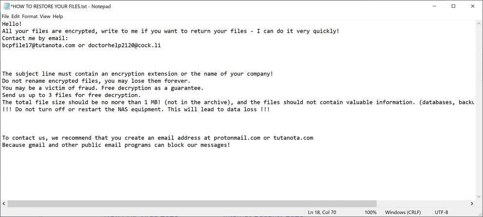 Remove Eknkfwovyzb ransomware (Virus Removal Guide) 1 Image: Eknkfwovyzb ransom note