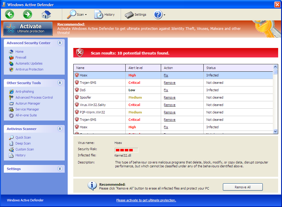 [Image: Windows Active Defender]