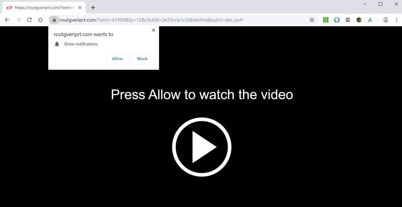 How to remove Routgveriprt.com pop-up ads (Virus Removal Guide) 1 Image: Chrome browser is redirected to Routgveriprt.com