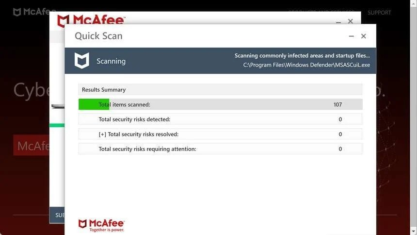 Image: Beluh.live Fake McAfee Virus Alert