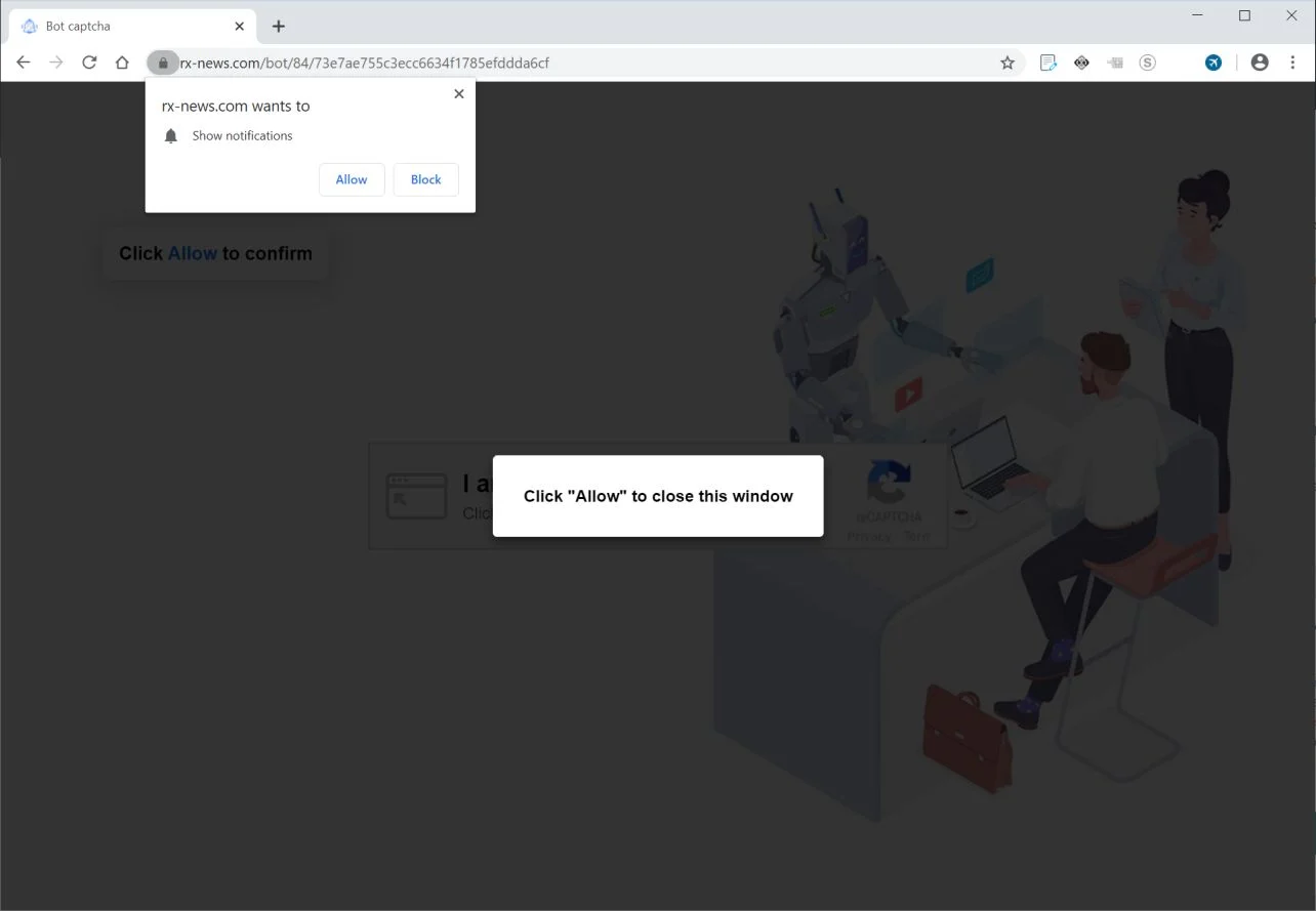 How to remove Rx-news.com pop-up ads (Virus Removal Guide) 1 Image: Chrome browser is redirected to Rx-news.com