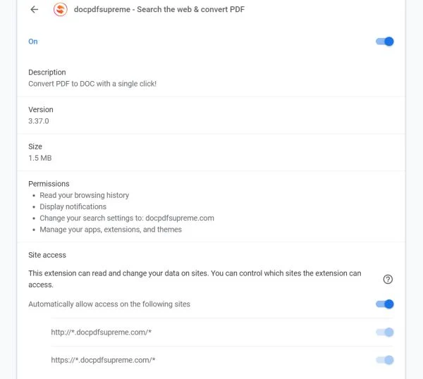 Image: doctopdfsupreme Chrome extension