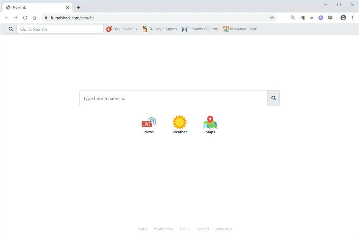 How to remove Frugalshark.com redirect (Virus Removal Guide) 1 Image: Chrome browser is redirected to Frugalshark.com