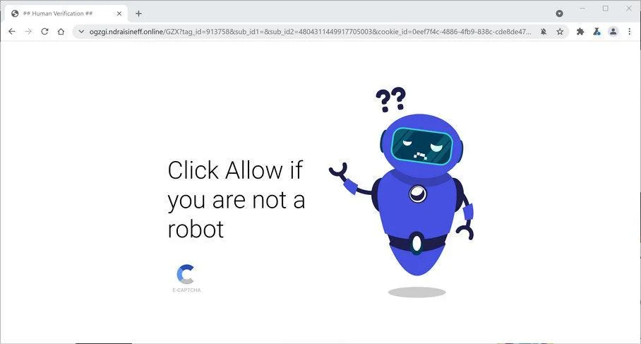 Image: Chrome browser is redirected to Ndraisineff.online