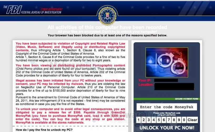 [Image: Your browser has been locked Windows PC virus]