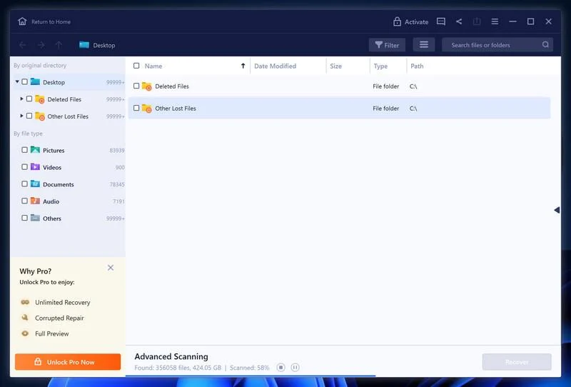 Wait for the EaseUS Data Recovery Wizard scan to complete. Image: Wait for the EaseUS Data Recovery Wizard scan to complete.