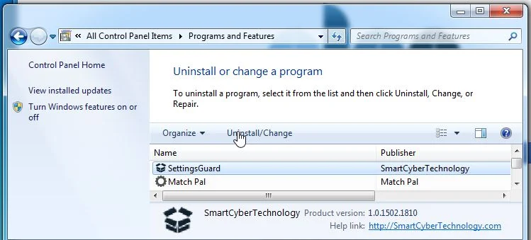 Remove SettingsGuard from Windows