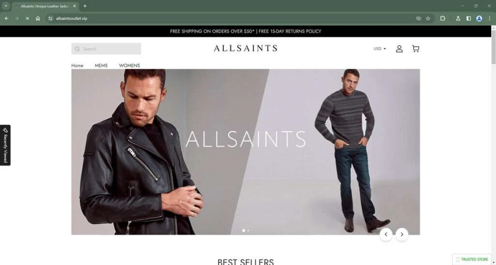 AllSaintsOutlet.vip Scam Store: A Fake AllSaints Website 1 Allsaintsoutlet.vip scam