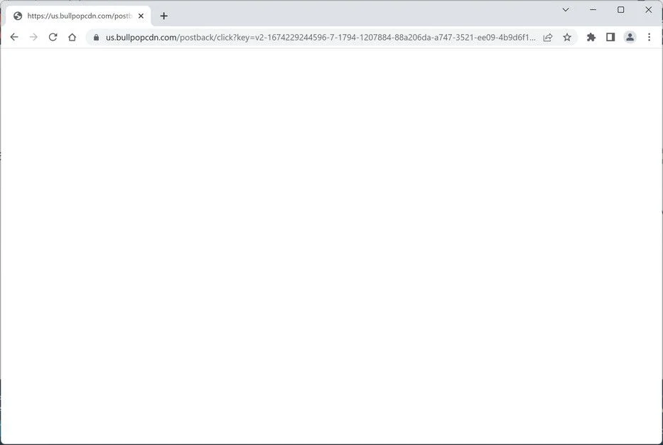 Image: Chrome browser is redirected to the Us.Bullpopcdn.com site