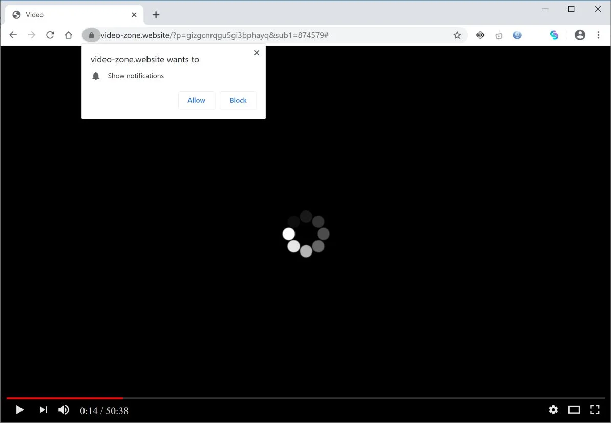 How to remove Video-zone.website pop-up ads (Virus Removal Guide) 1 Image: Chrome browser is redirected to Video-zone.website
