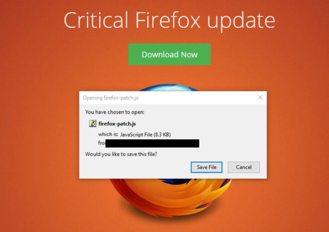 Critical Firefox Update Scam