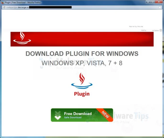 Codepackjav.descargar.es pop-up virus Picture of Codepackjav.descargar.es pop-up virus