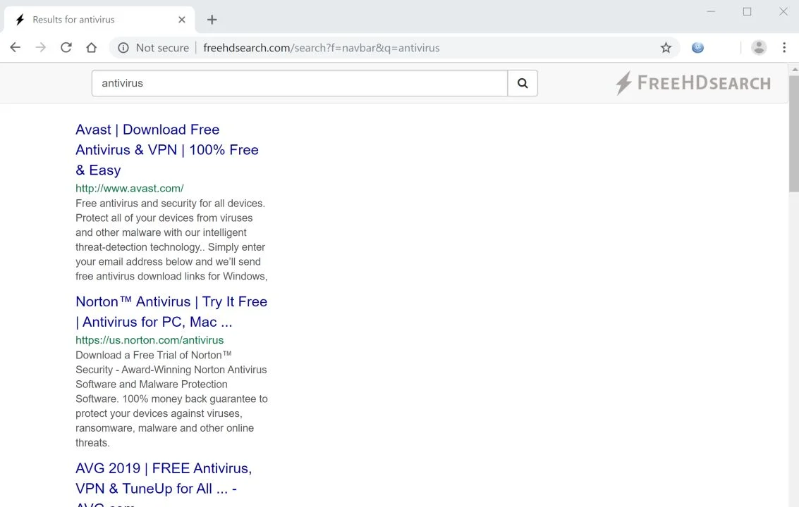 How to remove FreeHDSearch.com redirect (Virus Removal Guide) 1 Image: Google Chrome is redirected to Freehdsearch.com