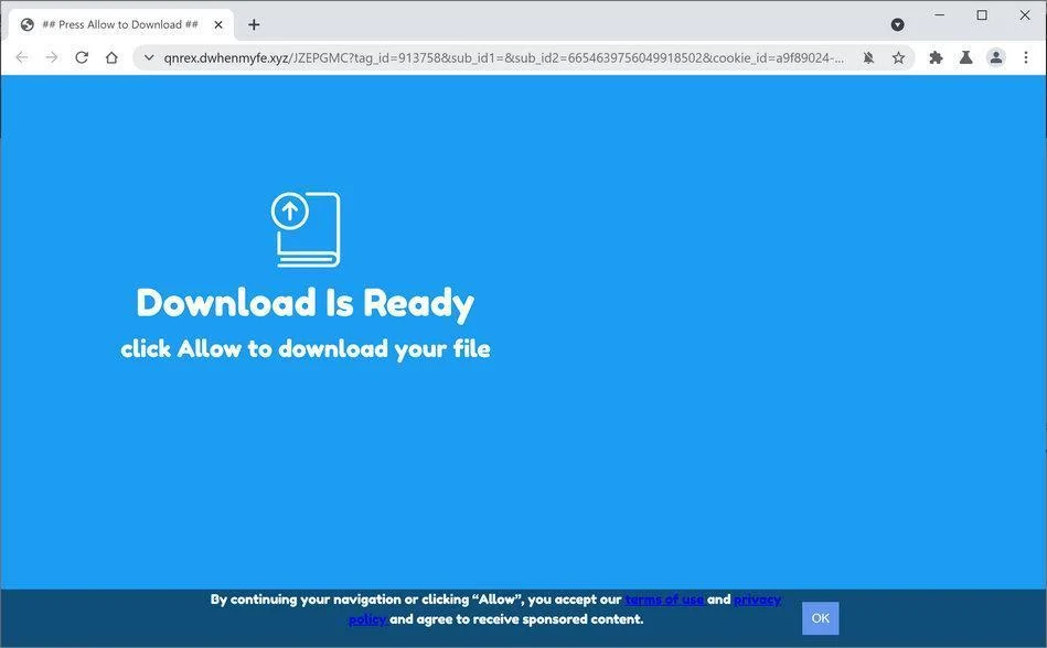 Remove Dwhenmyfe.xyz pop-up ads (Virus Removal Guide) 1 Image: Chrome browser is redirected to Dwhenmyfe.xyz