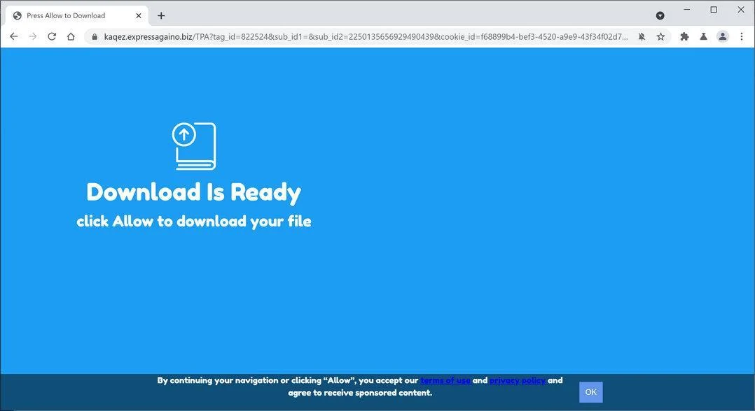 Remove Expressagaino.biz pop-up ads (Virus Removal Guide) 1 Image: Chrome browser is redirected to Expressagaino.biz