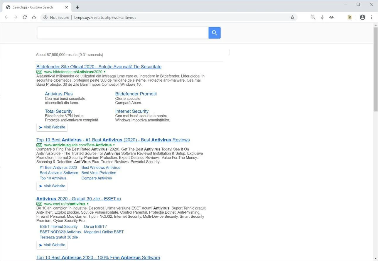 Image: Chrome browser is redirected to Bmps.xyz