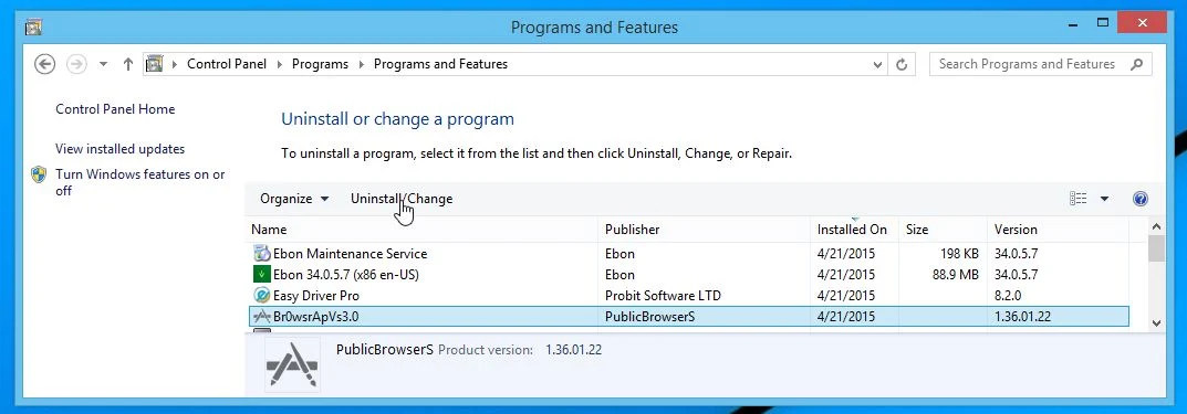 Uninstall Br0wsrApVs3.0 from Windows Remove Ads By Br0wsrApVs3.0 from Windows