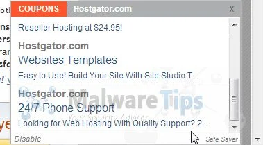 [Image: Safe Saver popup ads]