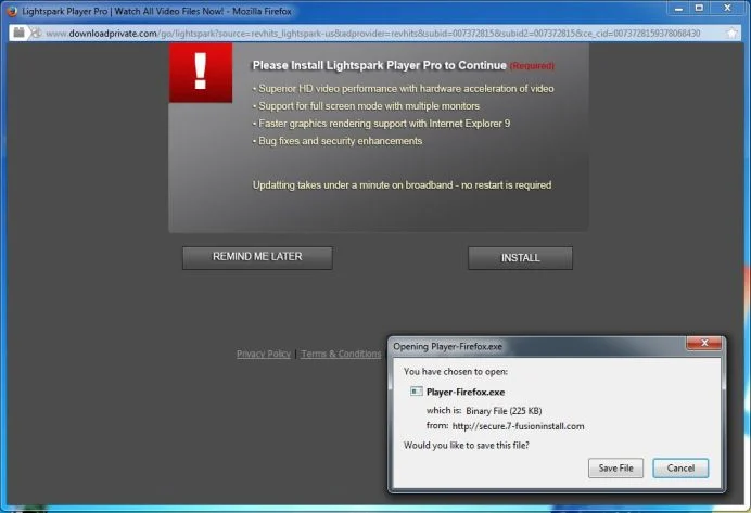 [Image: DownloadPrivate.com popup virus]