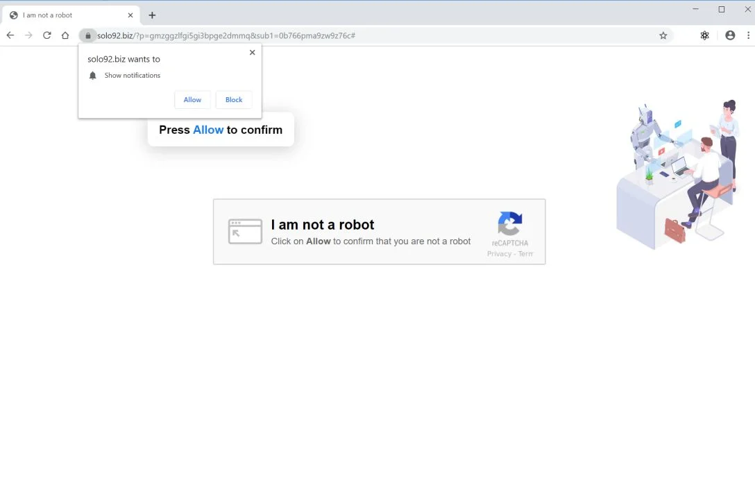 How to remove Solo92.biz pop-up ads (Virus Removal Guide) 1 Image: Chrome browser is redirected to Solo92.biz