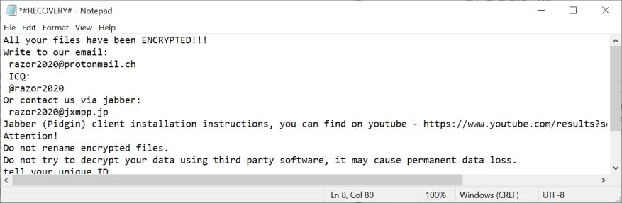 How to remove Razor ransomware (Virus Removal Guide) 1 Image: Razor ransomware