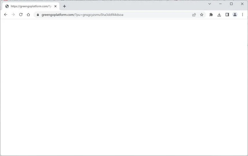 Remove Greengoplatform.com Ads (Virus Removal Guide) 1 Image: Chrome browser is redirected to Greengoplatform.com