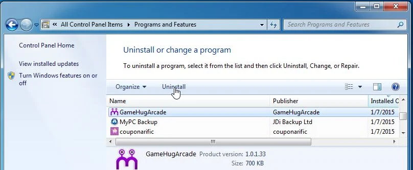 Uninstall GameHug Arcade from Windows Remove GameHug Arcade from Windows