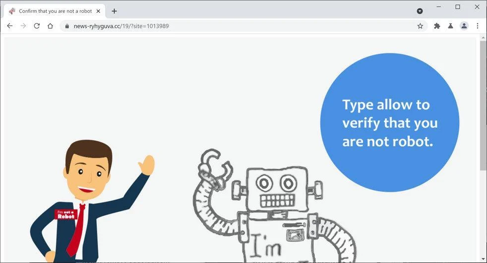 Image: Chrome browser is redirected to News-ryhyguva.cc