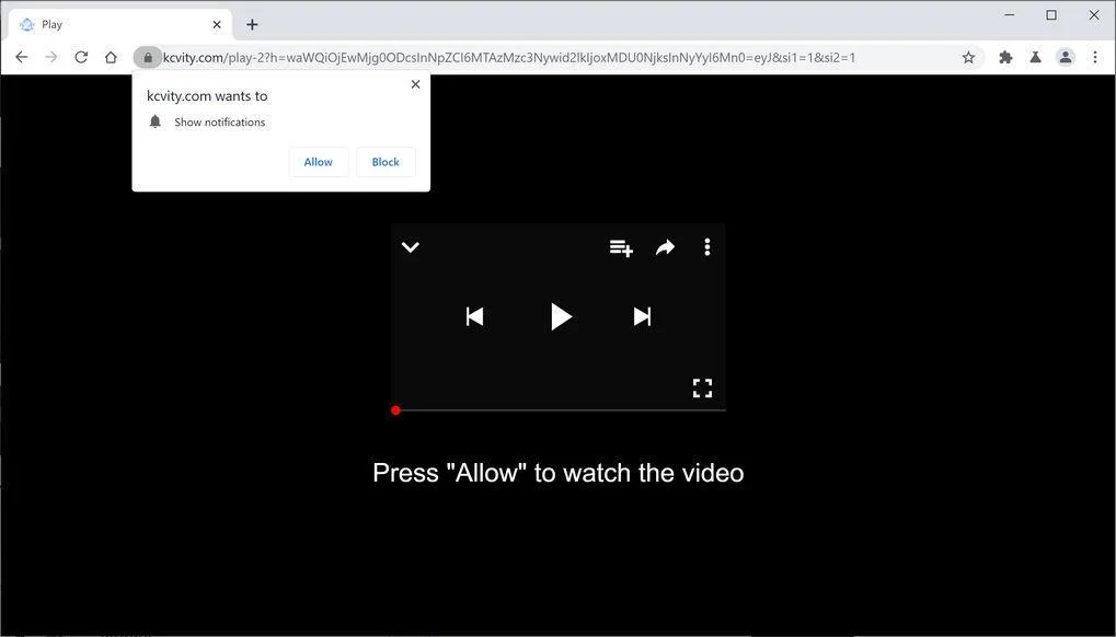 Remove Kcvity.com pop-up ads (Virus Removal Guide) 1 Image: Chrome browser is redirected to Kcvity.com