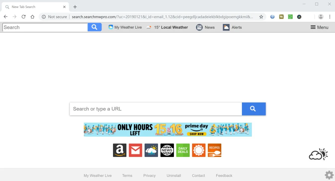 How to remove Search.searchmwpro.com redirect (Virus Removal Guide) 1 Image: Chrome browser is redirected to search.searchmwpro.com
